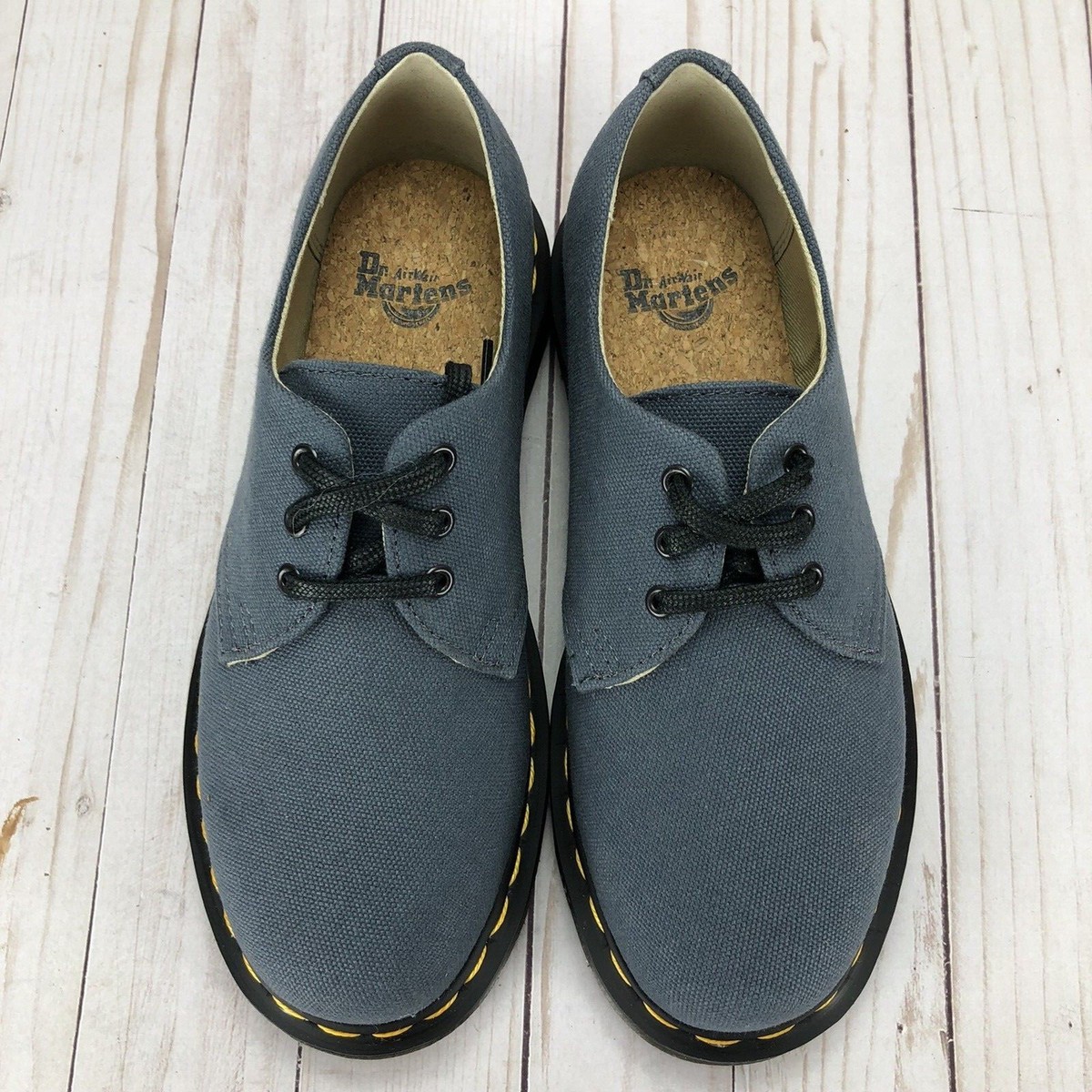 Dr. Martens Graphite Canvas Oxfords Dr Martens 1461 Oxford Shoes 3 Eye Natural Graphite Canvas  main image 4