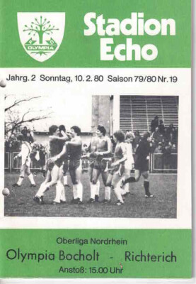 Football programme booklet 79/80 OL Olympia Bocholt-Richterich