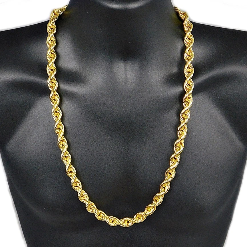 Men s 14K Gold Plated Rope Chain 30