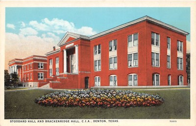 E3/ Denton Texas Tx Postcard c1910 Stoddard Hall Brackenridge C.I.A. College