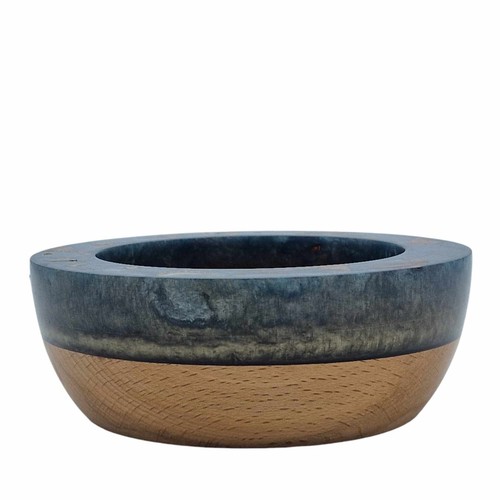 Beautiful Hand Turned Wood & Blue Resin Key & Coin Bowl Unique Gift - Picture 2 of 4