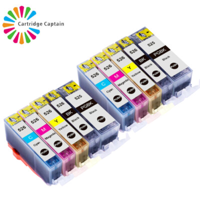 Lot De 10 Cartouches D'encre Compatibles Canon PGI525 CLI526 - Pour Imprimantes Pixma IP4820 Et Séries I, Avec Puces