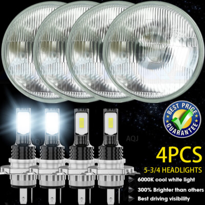 4PCS 5.75'' 5-3/4 Inch Round LED Headlights Hi-Lo for Ford Galaxie 500 1962-1974