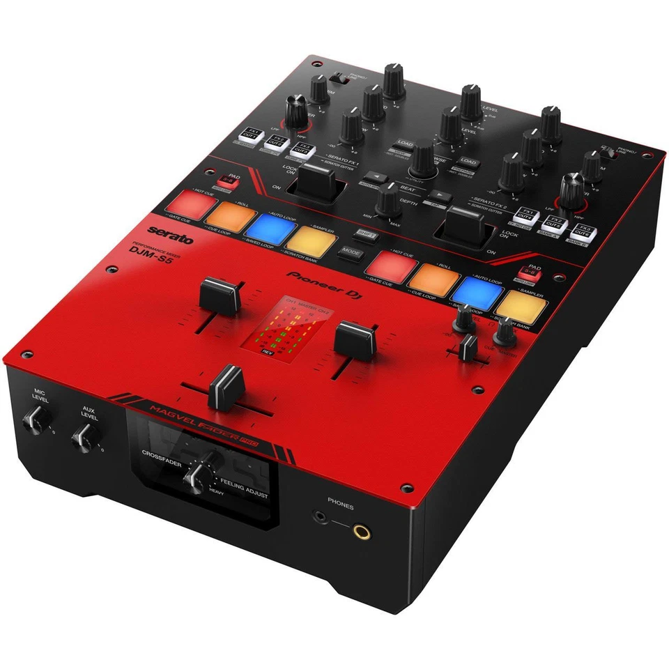 PIONEER DJM-S5 Scratch-style 2-channel DJ mixer (gloss red) - Image 3 of 4