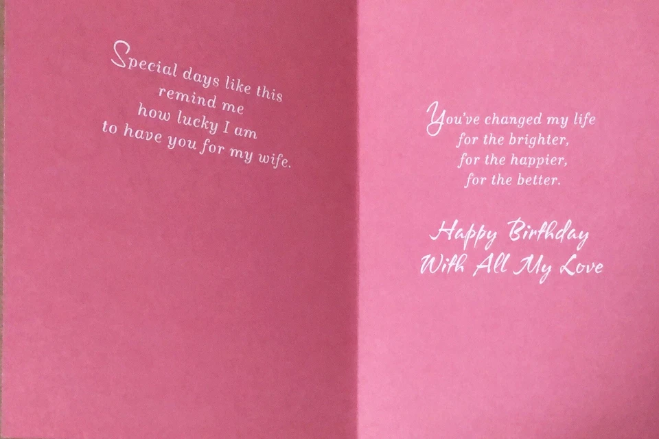 For My Wife On Her Birthday with TRACKING Flowers 5.5”x8” Hallmark Greeting Card - Image 3 of 4