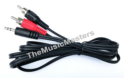 6' ft 3.5MM (1/8'') Stereo Male to Dual RCA Plugs Premium Audio Cable Wire VWLTW