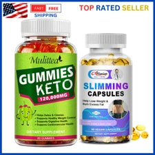 Keto ACV Gummies Weight Loss Fat Burner Appetite Suppressant Slimming Capsules