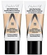 2 Pack Almay Skin Perfecting Healthy Biome Foundation Makeup, 100 Fair, Exp - Picture 1 of 1