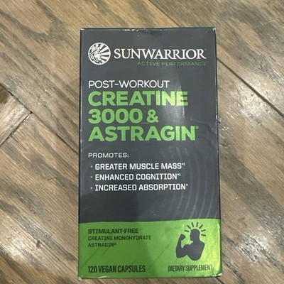 Sunwarrior Post-Workout Creatine 3000 & Astragin 120 Vegan Capsules 02/2027