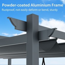 Pavilion Canopy Shelter Grape Trellis Outdoor Retractable Pergola Aluminum Grill