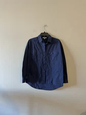 NEW Alex Mill Keeper Button Down Paper Poplin Cotton Button Down Navy XS