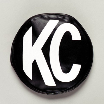 KC HiLiTES for 5in. Round Soft Cover (Pair) - Black w/White KC Logo