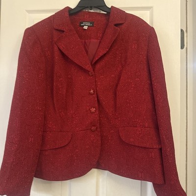 vintage giorgio sant angelo  Paisley Red Jacket Size 20w Christmas Cocktail Work
