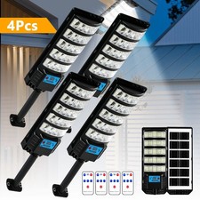 4Packs 1000000LM LED Outdoor Dusk to Dawn Solar Street Light Road Area Lamp