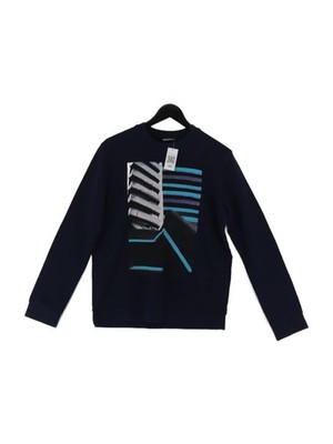 Whistles Herren Hoodie M Blau Grafik 100% Baumwolle Pullover