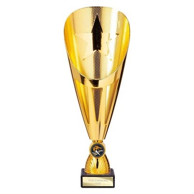 R4US Trophy Award Rising Stars Deluxe Plastic Lazer Cup Gold 295mm