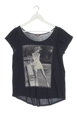GDM T-Shirt Damen Shirt Gr. DE 40 hellgrau-dunkelblau Casual-Look