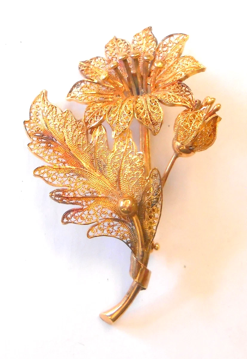 18k Gold Brooch In Retro Fine Pins & Brooches for sale | eBay