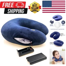 Vibrating Neck Pillow Massage Therapy for Traveling Home Rest Portable Neck P...