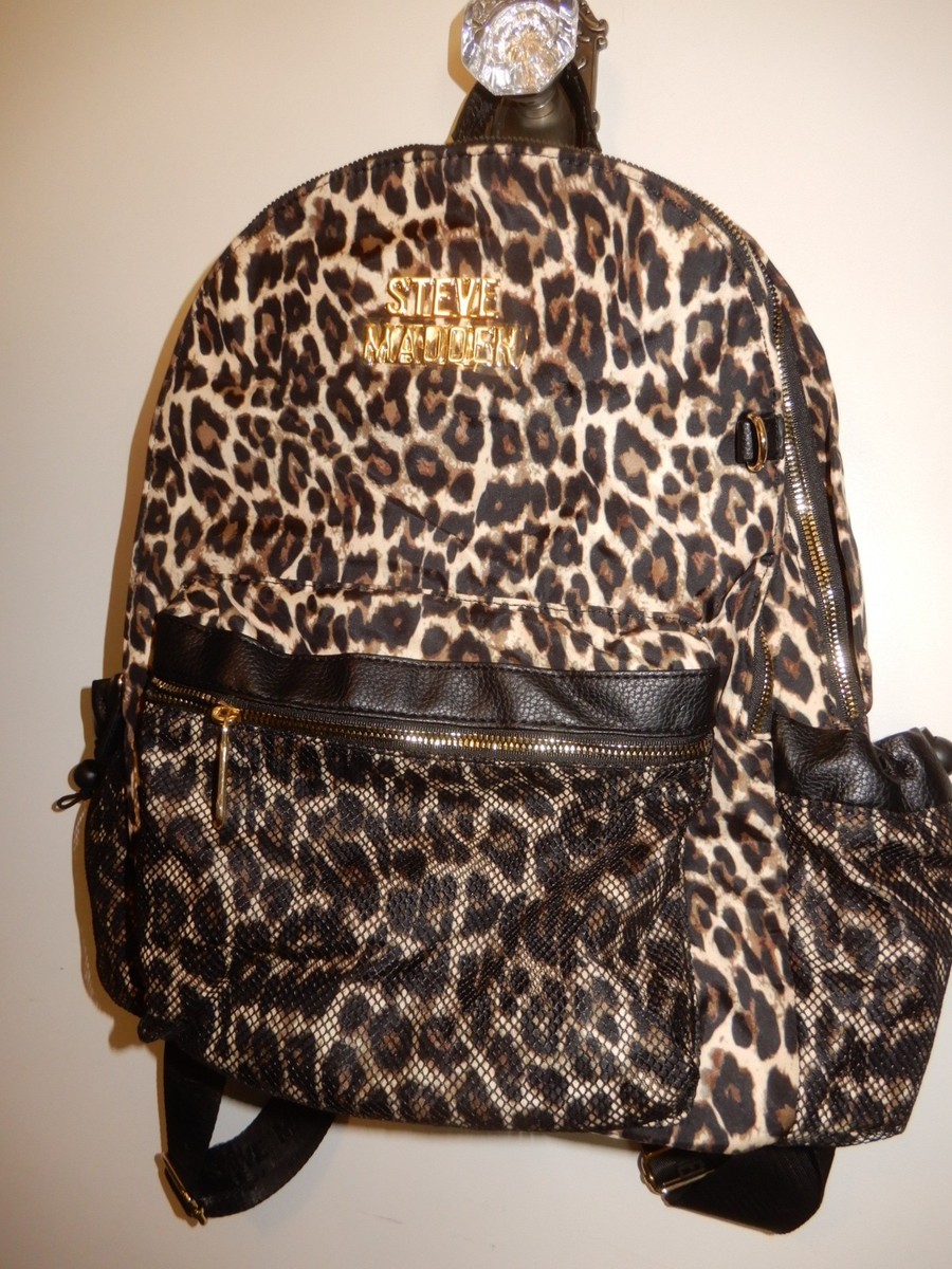 Steve Madden Leopard Print Mini Backpack in Tan and Black Steve Madden Mini Leopard Backpack | Mercari main image 3
