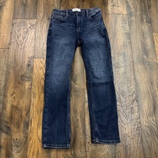 Abercrombie Kids Straight Jeans Boys Size 11 12 Regular Dark Wash Stretch Denim