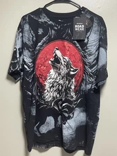 Buffalo Outdoors All Over Printed T-Shirt Size Large Brand New. Wolf With Tribal