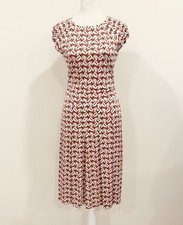 Tory Burch Silk Sophia Dress, Red/Orange Poppy Print Size XS