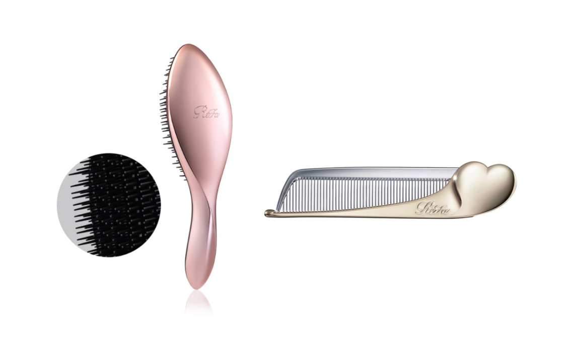 ReFa AILE Brush Rose Gold + Heart Comb Aira Choose 1 Color Hair