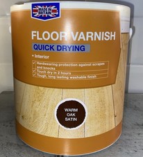 Warm Oak Satin  Quick Dry Hardwearing Floor Varnish Interior  2.5 LITRE