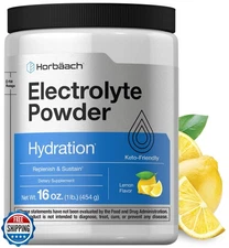 Horbäach Electrolytes Powder | 16 oz | 130 Servings | Hydration Supplement | 