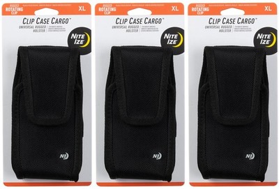 Nite Ize Clip Case Cargo Universal Rugged Holster, XL - Black (3-Pack)