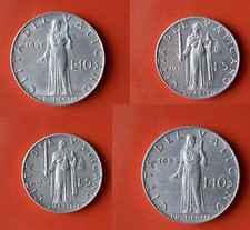 5 LIRE 1951 E 1952 VATICANO + 10 LIRE 1951 E 1953 VATICANO [I267-I268-I269-I270]