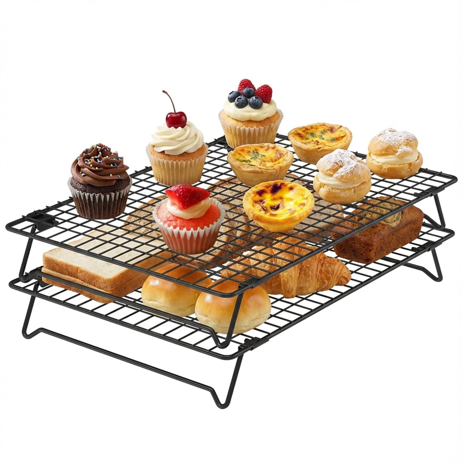 13.4" × 9.4" Stackable Cupcakes Cooling Racks – 2-Pack Nonstick Carbon Steel ...
Opens in a new wind