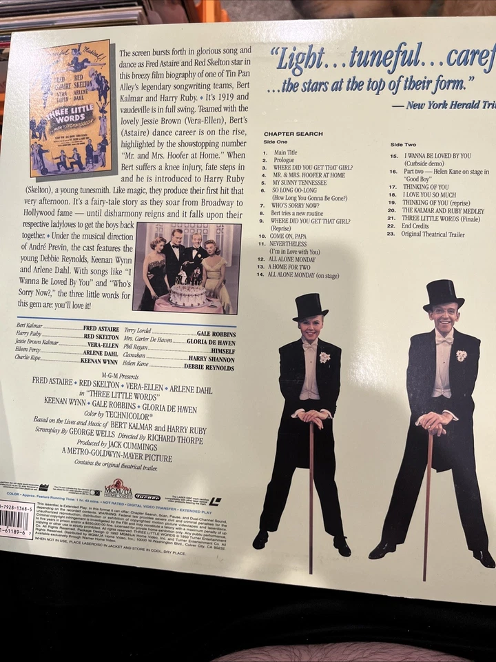 "Three Little Words" Extended Play Laserdisc LD - Fred Astaire - Image 2 of 2