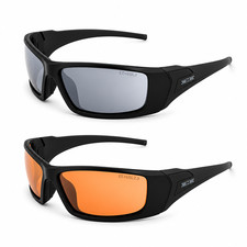 2 Pair Epoch 3 Golf Sport Sunglasses Black Frame Smoke Lens  Amber Lens