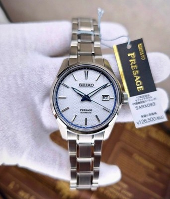 Seiko Presage SARX055 Silver White Mechanical Men's Watch Titanium
