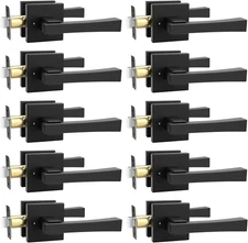 10 Pack Privacy Door Handle,Keyless Matte Black Interior Door Knob,Heavy Duty Do