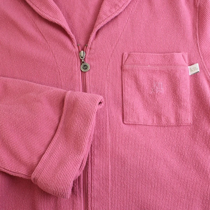 Bata para mujer Karen Neuburger L terciopelo rosa largo completo con cremallera  Foto 3 de 4