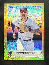 2022 Topps Chrome Carlos Correa Logofractor Edition #20 Gold Refractor /50 Twins
