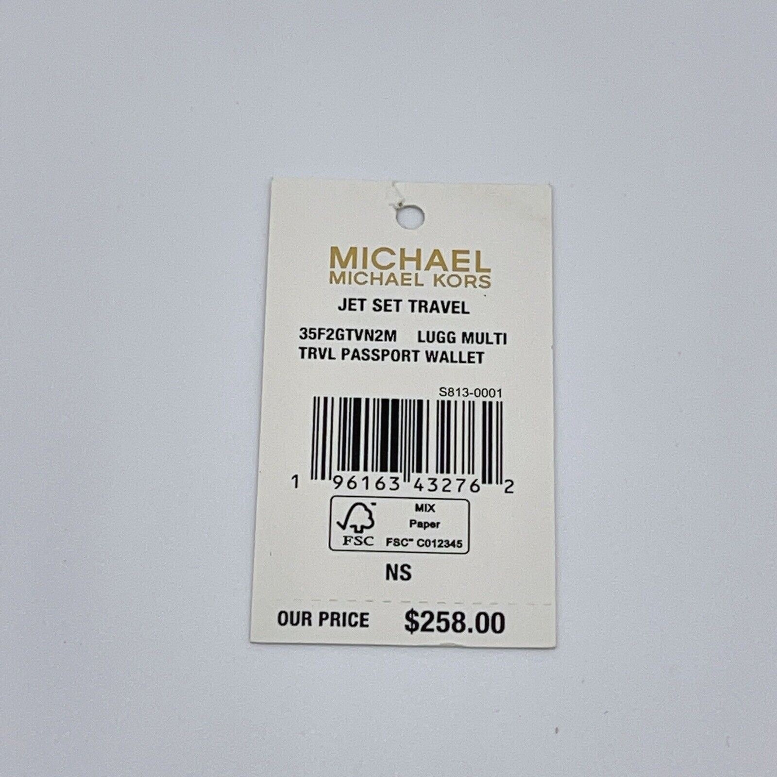 CLEARANCE Michael Kors Jet Set Travel Passport Card Wallet Luggage Brown Gold