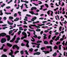 Animal Leopard Panther Cheetah Print on Pink Velvet 60 Width Fabric By The Yard