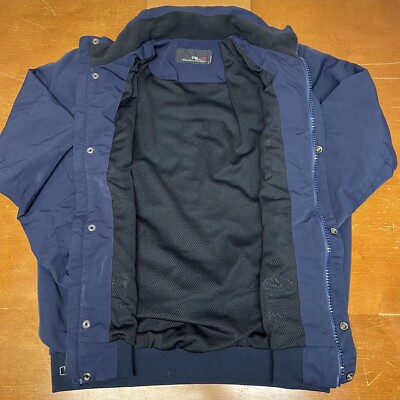 Ralph Lauren RLX Jacket Mens Large Blue Moto Bomber Full Zip