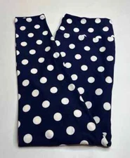TC Lularoe Leggings White Polka Dot on Navy Blue Size 12-18 NEW 259543