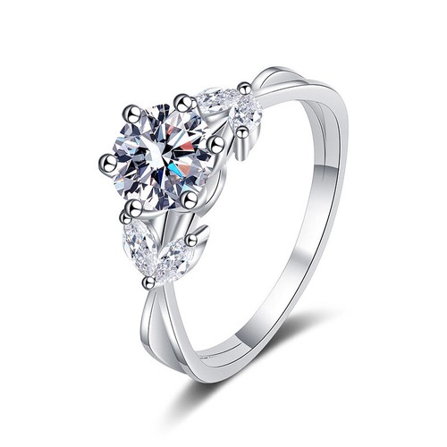 S925 Sterling Silver Ring 1Carct Female Moissanite Ring - Picture 19 of 21