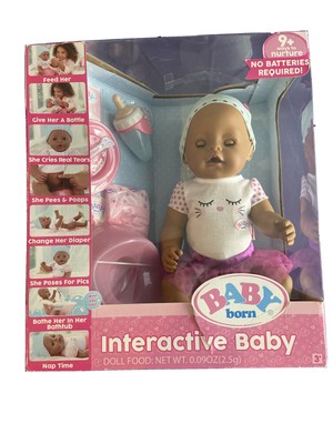 baby born interactive doll brown eyes