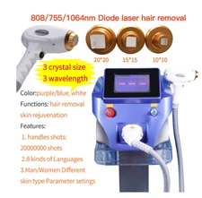 2025 Portable Diode Laser 755 808 1064nm Painless Hair Removal beauty Machine