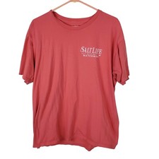 Salt Life Pullover T Shirt Mens Large Red Short Sleeve Way of The Waterman