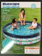 New Bluescape 3-Ring Swimming Pool 5ft Across 113 Gal Capacity 65 In X 14.5 In 