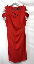 Elie Tahari Sleeveless Lined Ponte Knit Red Sheath Dress 8