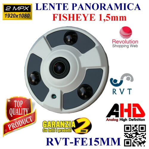 Telecamera Fisheye AHD 2MPX 1080P 1.5mm Filtro Meccanico GRANDANGOLO  FULL HD - Afbeelding 1 van 2